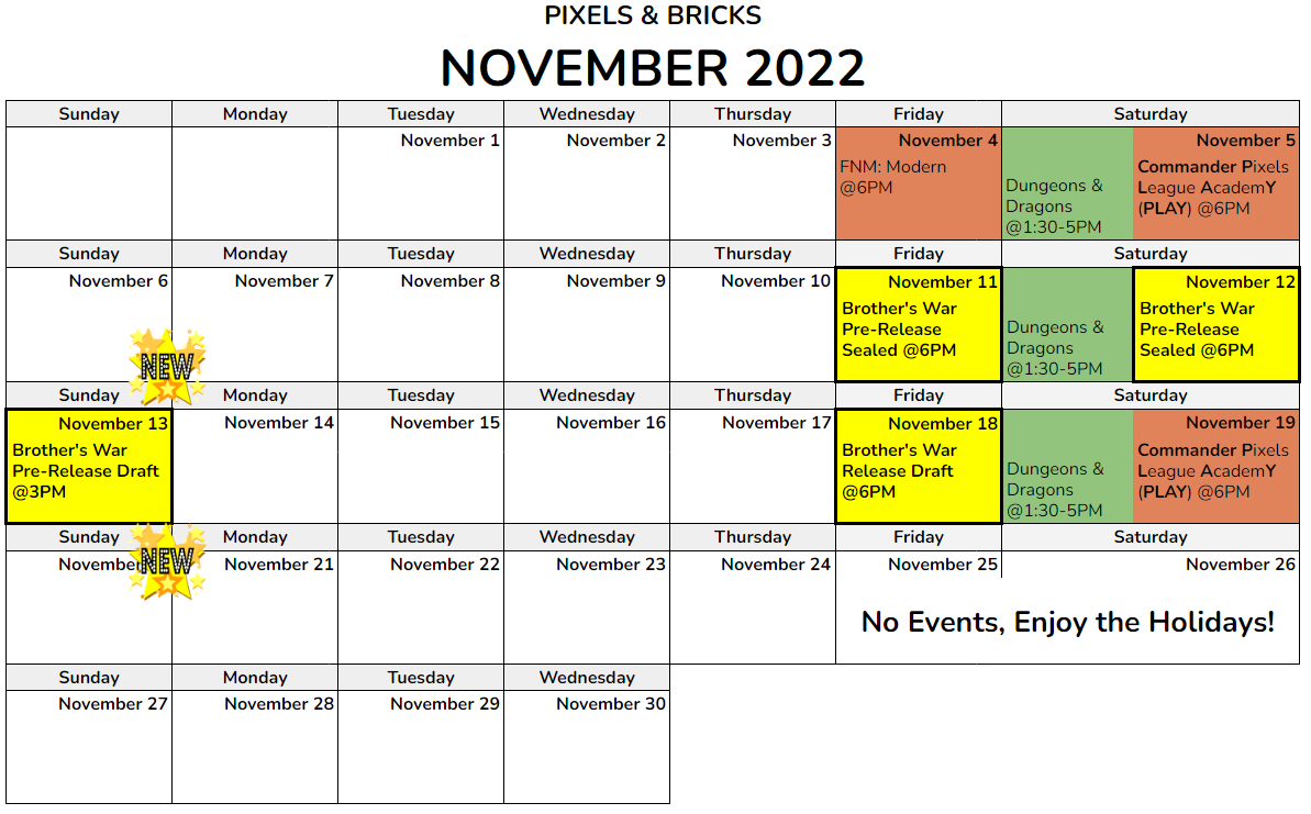 November Calendar