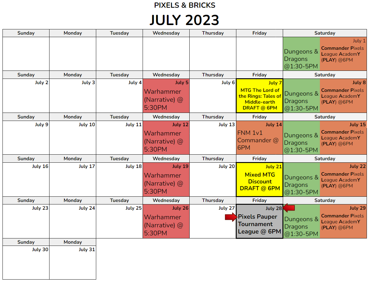 July Calendar