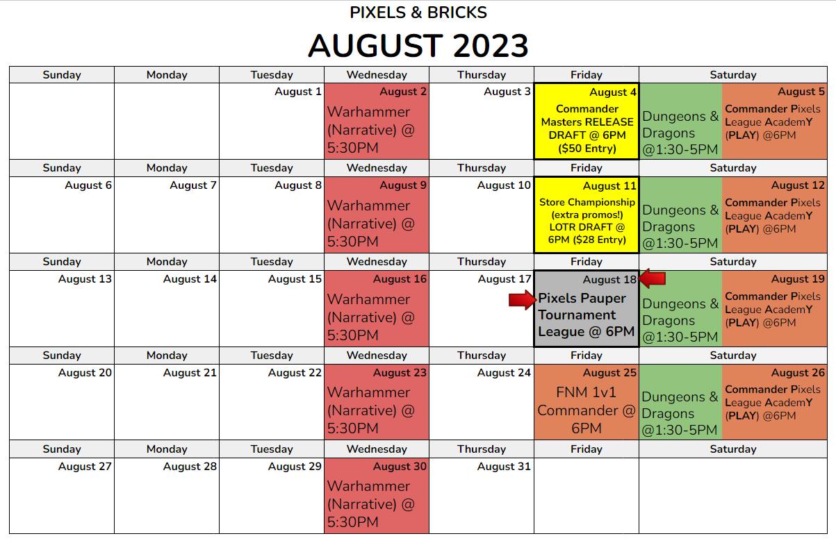 August Calendar