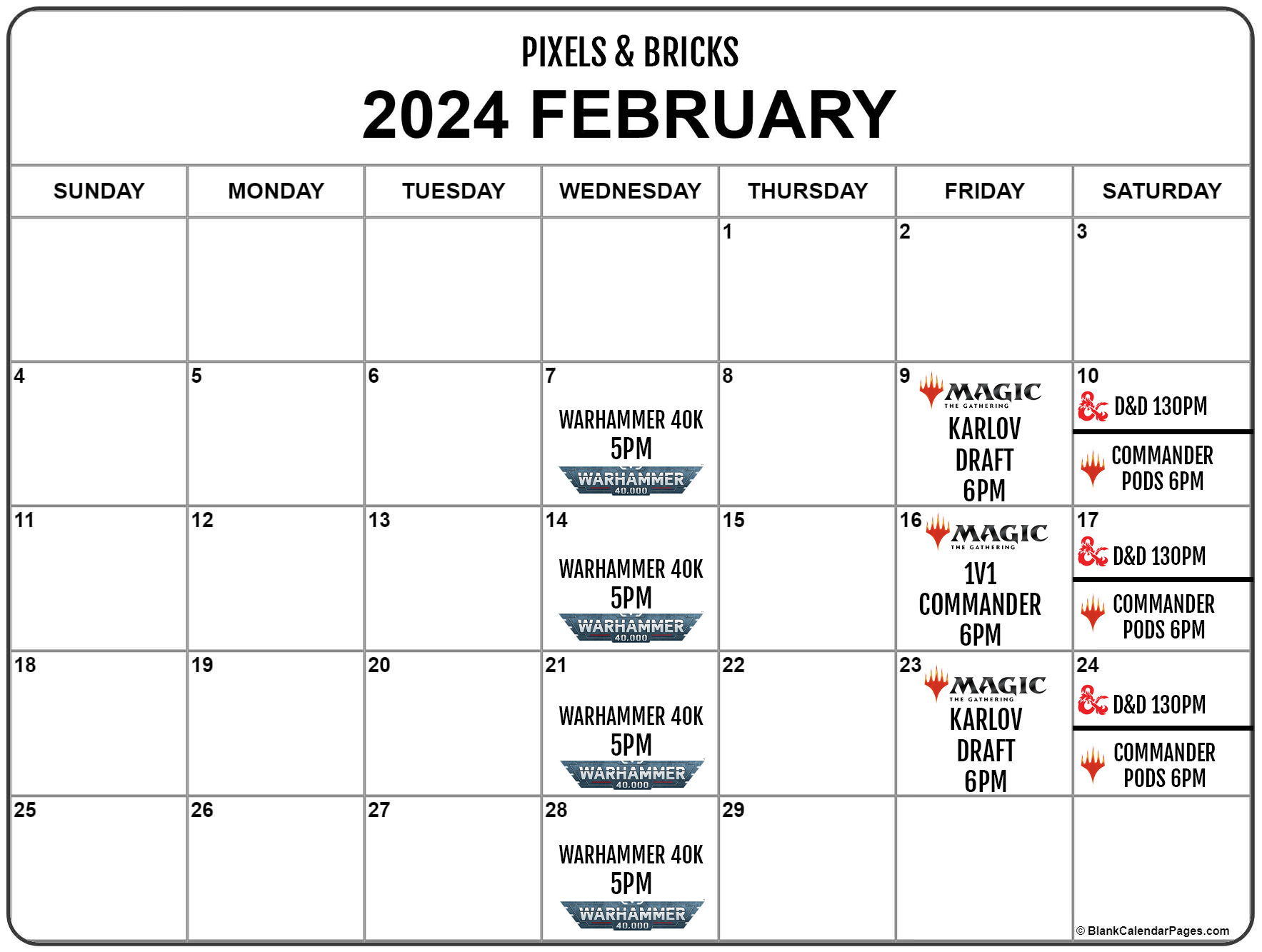 February 2024 Calendar